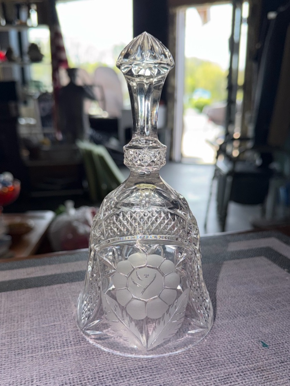 Vintage Hofbauer West Germany Hand Cut Crystal Decorative Bell